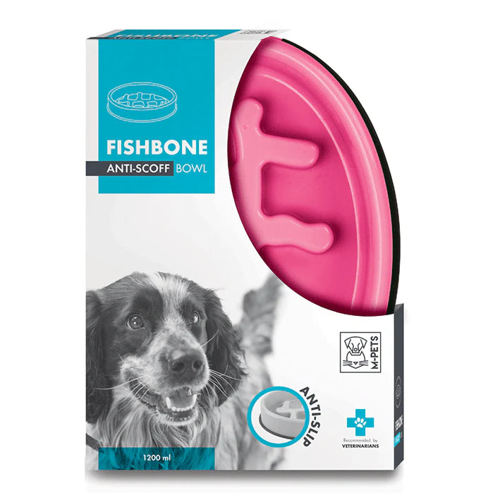 M-Pets Fishbone Anti-Scoff Bowl