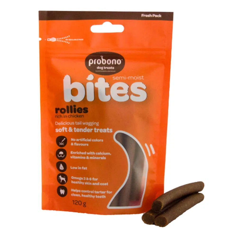 Probono Bites Chicken Rollies 120g Sachet