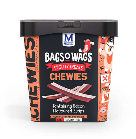 Montego Chewies Tantalising Bacon Strips 500g Tub