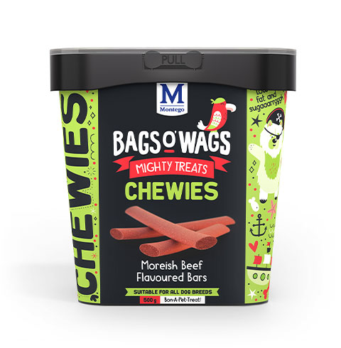 Montego Chewies Moreish Beef Bars 500g Tub