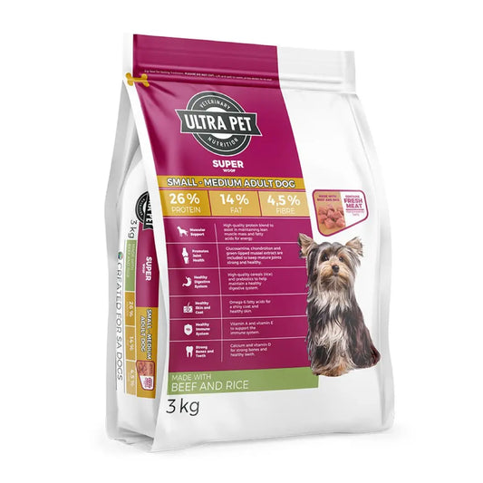 Ultra Pet Superwoof Small-Meduim Adult Dog Beef & Rice 3 kg