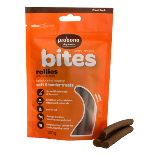 Probono Bites Chicken Rollies 120g Sachet