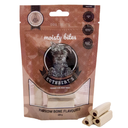 Cuthbert's Moisty Bites Dog Treats Marrow Bone Sachet 120g