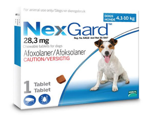 Nexgard Tick & Flea Chewable Tablet 4,1 - 10kg 1's