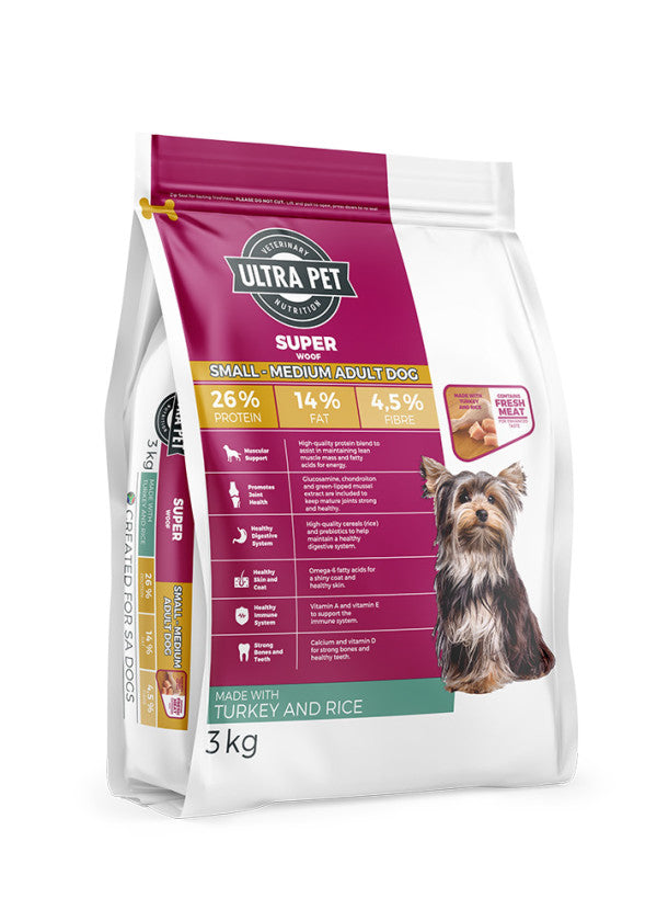 Ultra Pet Superwoof Small-Meduim Adult Dog Turkey & Rice 3 kg