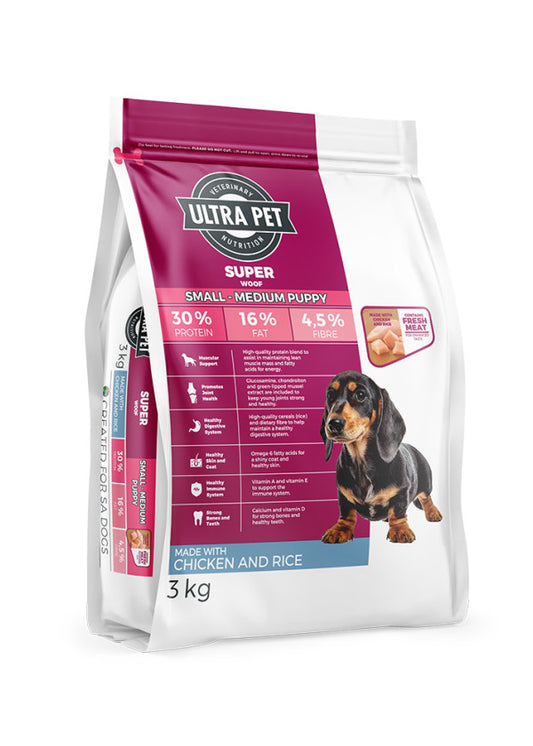 Ultra Pet Superwoof Small-Medium Puppy Chicken & Rice 3 kg